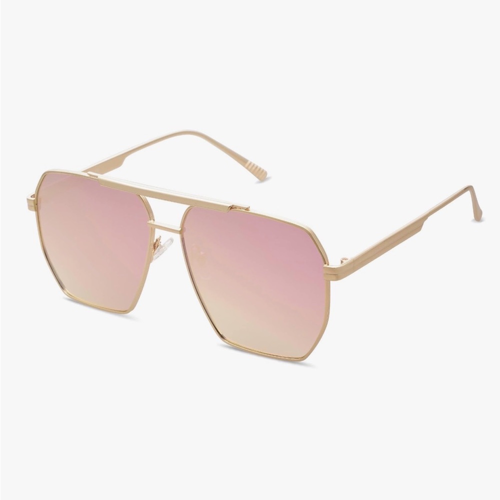 Gold Sunglasses with Pink Lenses